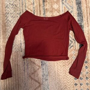 Brandy Melville Red Long Sleeve Top